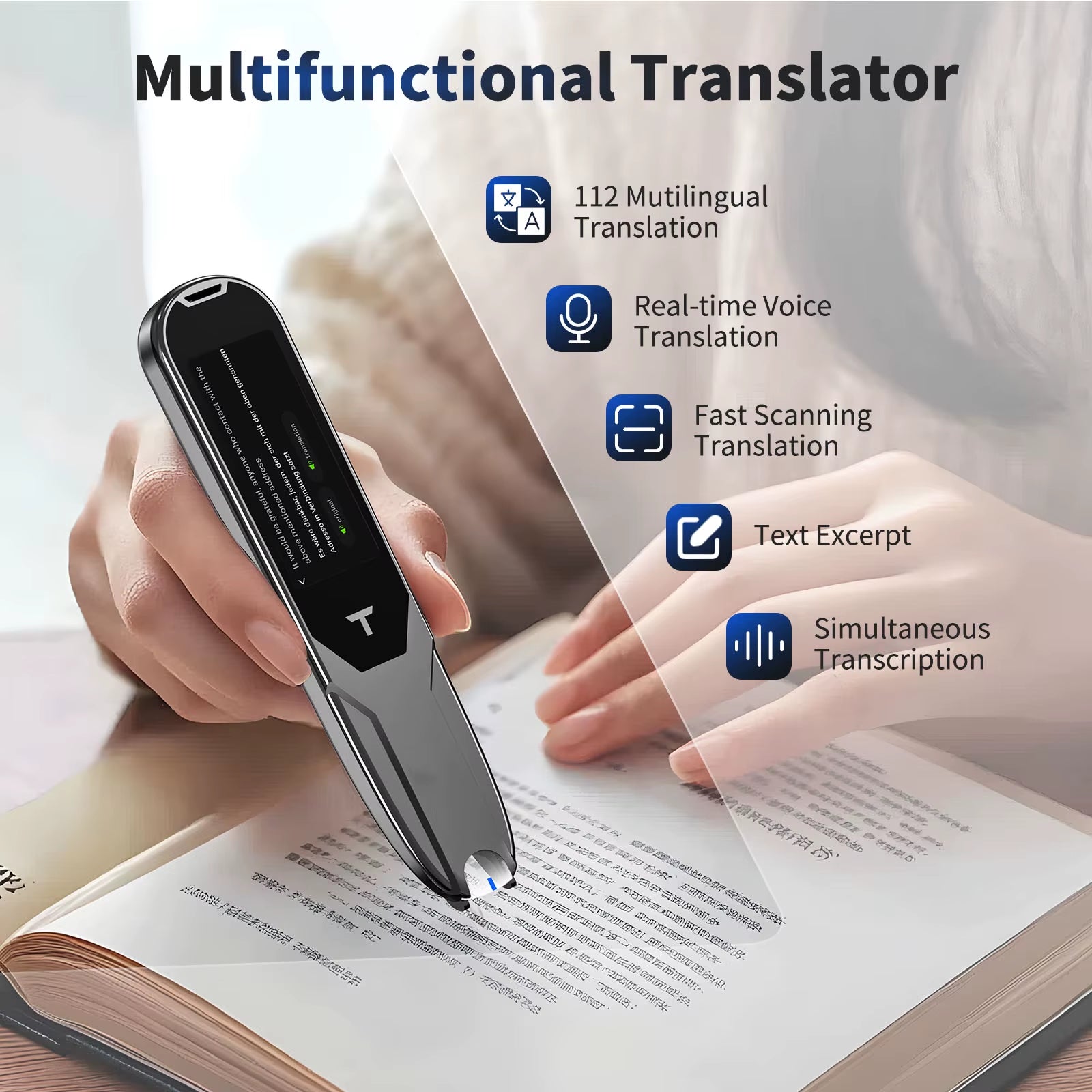 X10 Portable Scanning Reading Pen Translator 112-Language Wifi Mobile Smart Scanner Voice Translator Dictionary for Learn Travel