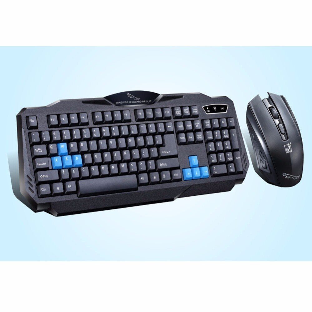 1 Set Of Durable Fashion Colorful Ergonomical Designed Wireless Black Keyboard Mouse Combos For Office & Home Computer Gam
