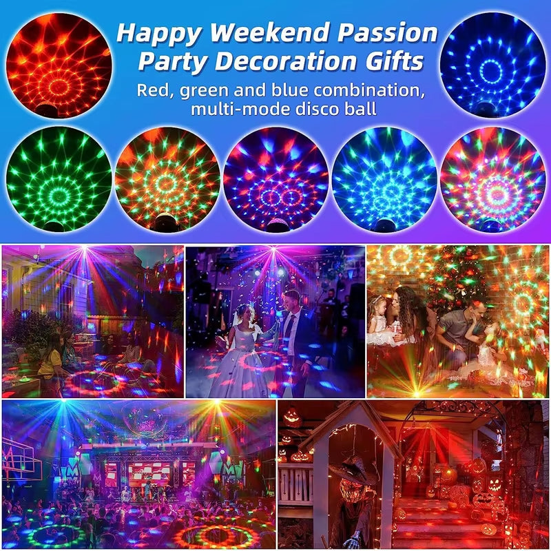 RGB Strobe Stage Night Light for Home KTV Party Club Bar Dance Christmas Gift Lighting Effect Sound-Activated Disco Ball Lamp